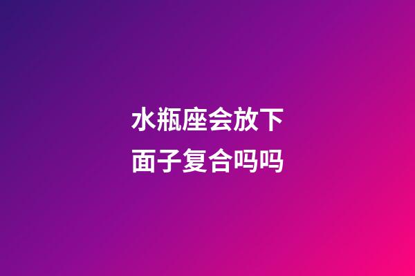 水瓶座会放下面子复合吗吗-第1张-星座运势-玄机派
