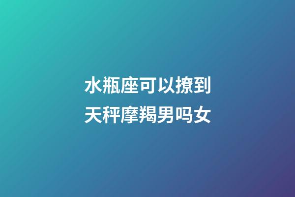 水瓶座可以撩到天秤摩羯男吗女-第1张-星座运势-玄机派