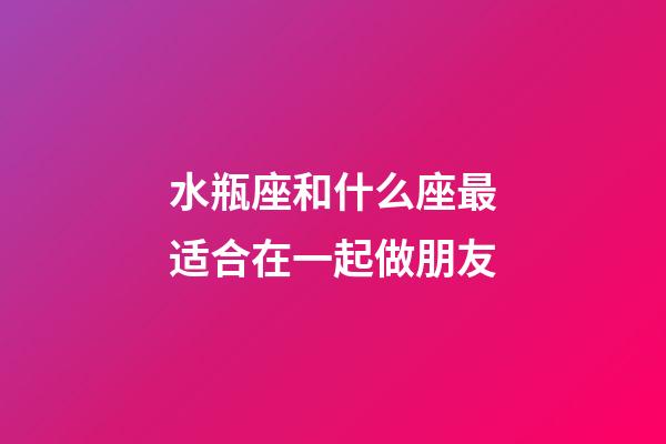 水瓶座和什么座最适合在一起做朋友-第1张-星座运势-玄机派