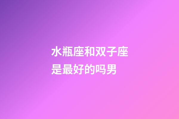 水瓶座和双子座是最好的吗男-第1张-星座运势-玄机派