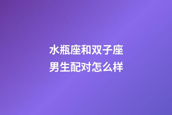 水瓶座和双子座男生配对怎么样-第1张-星座运势-玄机派