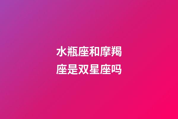 水瓶座和摩羯座是双星座吗-第1张-星座运势-玄机派