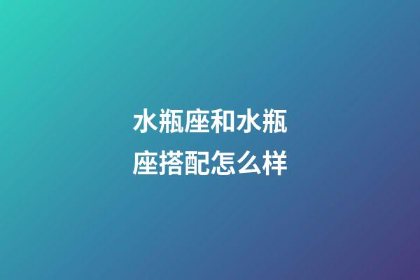 水瓶座和水瓶座搭配怎么样-第1张-星座运势-玄机派