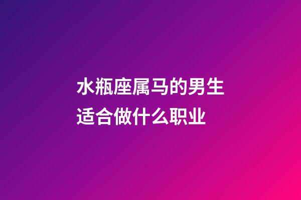 水瓶座属马的男生适合做什么职业-第1张-星座运势-玄机派