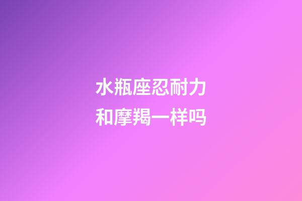 水瓶座忍耐力和摩羯一样吗-第1张-星座运势-玄机派