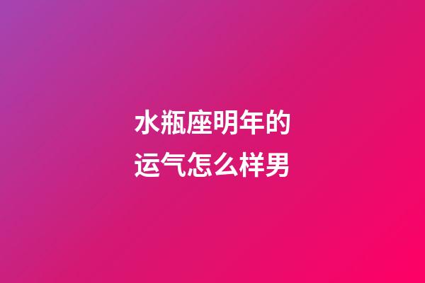 水瓶座明年的运气怎么样男-第1张-星座运势-玄机派