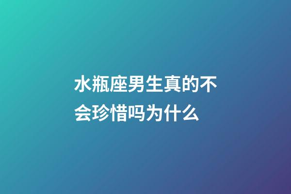 水瓶座男生真的不会珍惜吗为什么-第1张-星座运势-玄机派