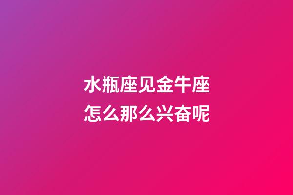 水瓶座见金牛座怎么那么兴奋呢-第1张-星座运势-玄机派