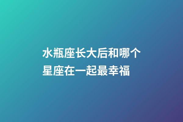 水瓶座长大后和哪个星座在一起最幸福-第1张-星座运势-玄机派