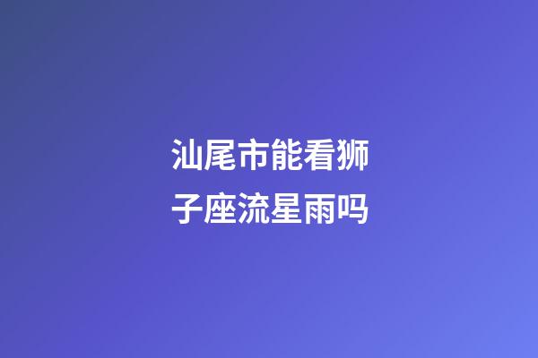 汕尾市能看狮子座流星雨吗-第1张-星座运势-玄机派