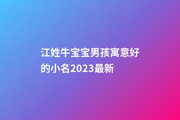 江姓牛宝宝男孩寓意好的小名2023最新