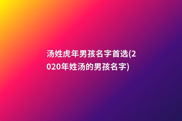 汤姓虎年男孩名字首选(2020年姓汤的男孩名字)