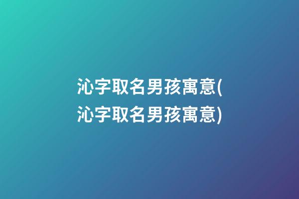 沁字取名男孩寓意(沁字取名男孩寓意)