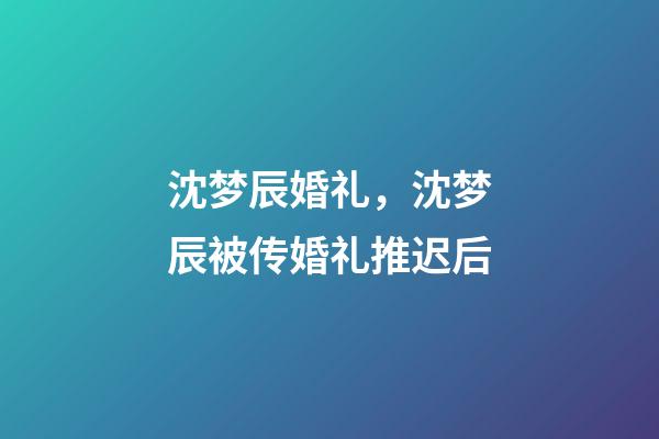 沈梦辰婚礼，沈梦辰被传婚礼推迟后-第1张-观点-玄机派
