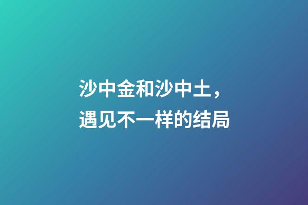 沙中金和沙中土，遇见不一样的结局