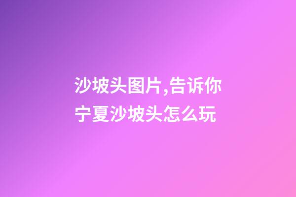 沙坡头图片,告诉你宁夏沙坡头怎么玩-第1张-观点-玄机派