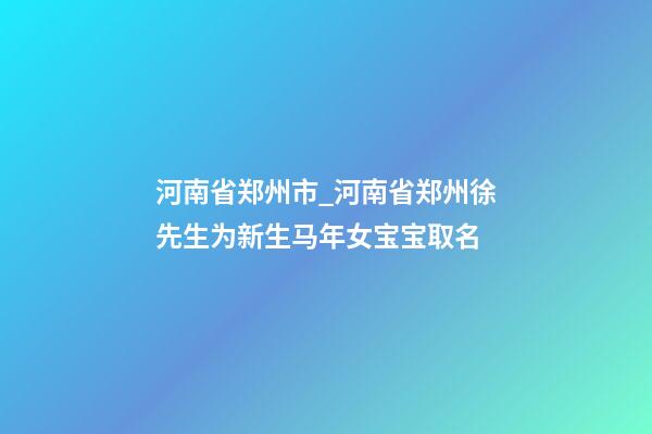 河南省郑州市_河南省郑州徐先生为新生马年女宝宝取名-第1张-公司起名-玄机派