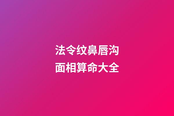 法令纹鼻唇沟面相算命大全