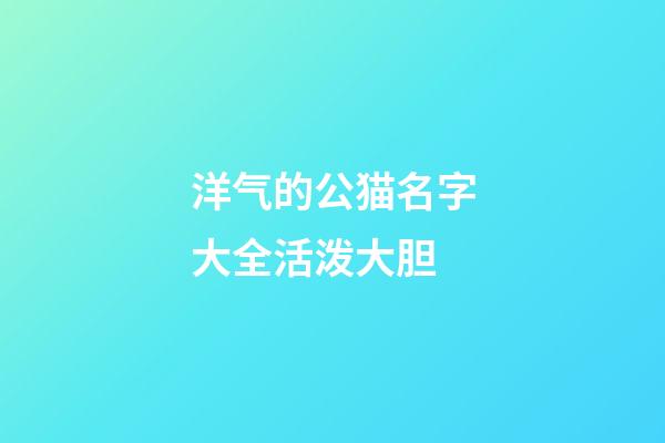 洋气的公猫名字大全活泼大胆