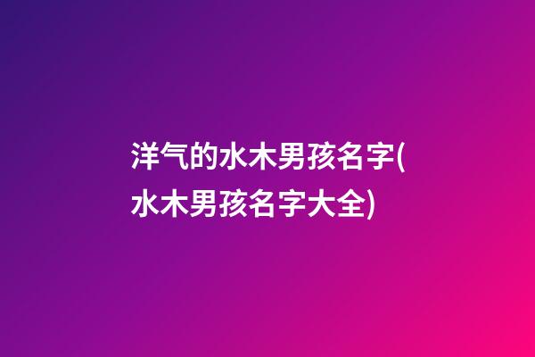 洋气的水木男孩名字(水木男孩名字大全)