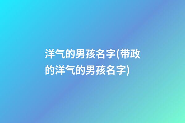 洋气的男孩名字(带政的洋气的男孩名字)
