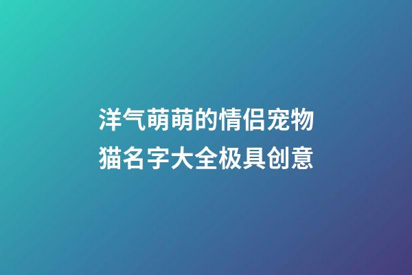 洋气萌萌的情侣宠物猫名字大全极具创意