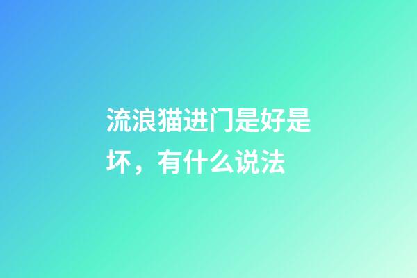 流浪猫进门是好是坏，有什么说法