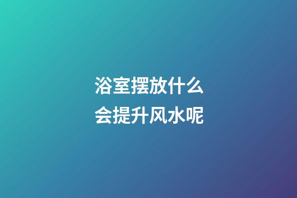 浴室摆放什么会提升风水呢