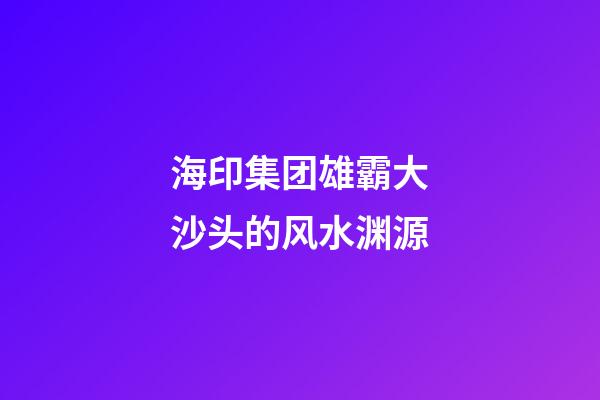海印集团雄霸大沙头的风水渊源