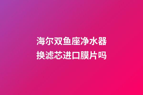 海尔双鱼座净水器换滤芯进口膜片吗