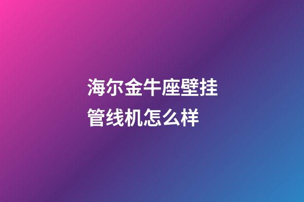 海尔金牛座壁挂管线机怎么样