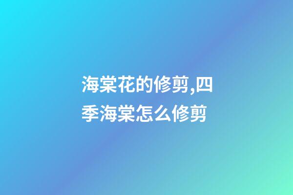海棠花的修剪,四季海棠怎么修剪-第1张-观点-玄机派