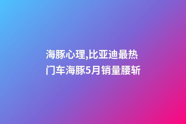 海豚心理,比亚迪最热门车海豚5月销量腰斩-第1张-观点-玄机派
