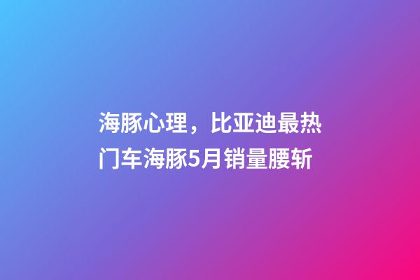 海豚心理，比亚迪最热门车海豚5月销量腰斩-第1张-观点-玄机派