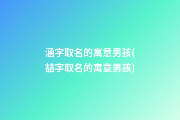 涵字取名的寓意男孩(喆字取名的寓意男孩)
