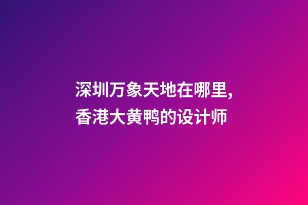 深圳万象天地在哪里,香港大黄鸭的设计师-第1张-观点-玄机派