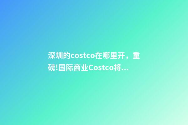 深圳的costco在哪里开，重磅!国际商业Costco(开市客)将要落户青岛-第1张-观点-玄机派