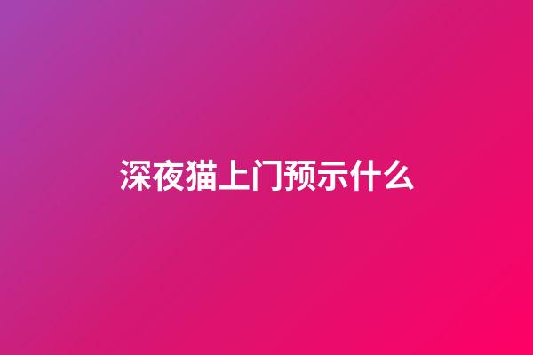深夜猫上门预示什么