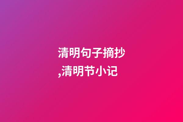 清明句子摘抄,清明节小记-第1张-观点-玄机派