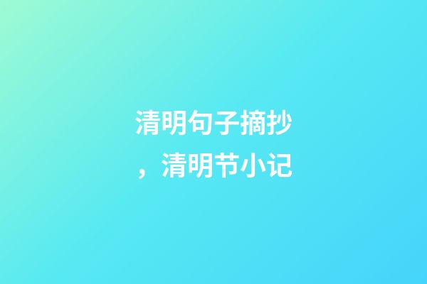清明句子摘抄，清明节小记-第1张-观点-玄机派