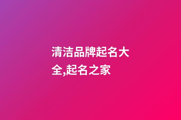 清洁品牌起名大全,起名之家-第1张-商标起名-玄机派