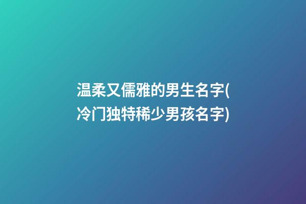 温柔又儒雅的男生名字(冷门独特稀少男孩名字)