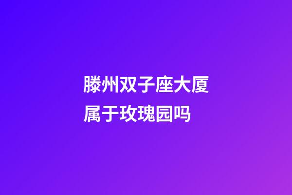 滕州双子座大厦属于玫瑰园吗