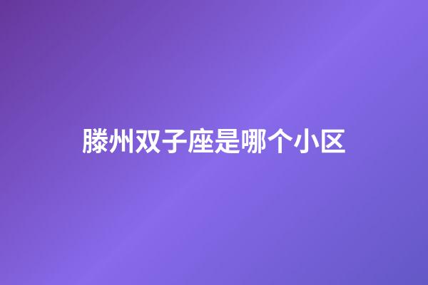 滕州双子座是哪个小区