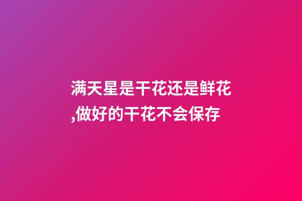 满天星是干花还是鲜花,做好的干花不会保存-第1张-观点-玄机派