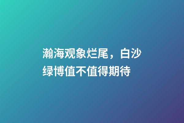 瀚海观象烂尾，白沙绿博值不值得期待-第1张-观点-玄机派