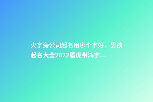 火字旁公司起名用哪个字好，男孩起名大全2022属虎带鸿字起名学识渊博-第1张-观点-玄机派