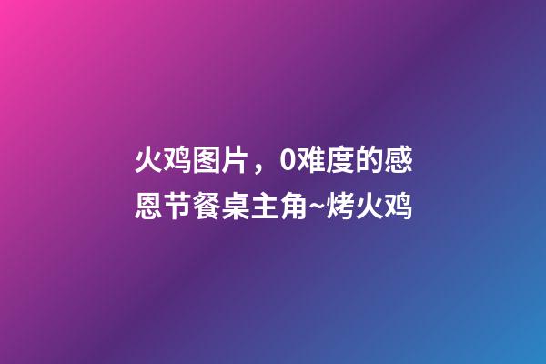 火鸡图片，0难度的感恩节餐桌主角~烤火鸡-第1张-观点-玄机派