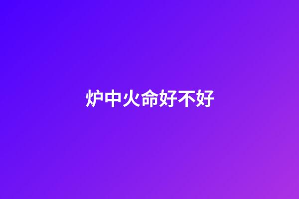 炉中火命好不好