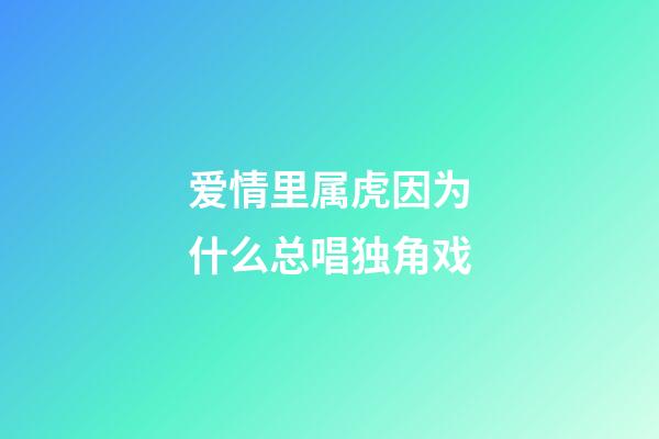 爱情里属虎因为什么总唱独角戏